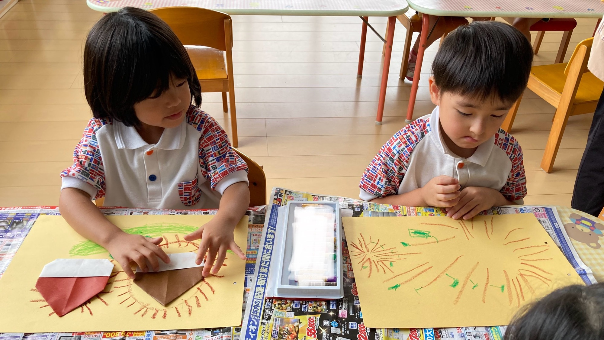 福岡県　京都郡　みやこ町　犀川　わくわくの幼稚園　のびのび幼https://waku2noki.com/7232/稚園　幼稚園　保育園　認定こども園　子ども　保育　弁当　ママ弁当　遠足　年長　年中　年少　未満児　みやこ町保育園　行橋市幼稚園　よちよち広場　言葉遊びかるた遊び　表現遊び　外遊び　お花見　個人制作　マット遊び　体育遊び　らブロック遊び　滑り台　砂場　絵パズル　みのむし　クリスマス制作　お散歩　作品展　ボール遊び　花見　体操教室　指スタンプ製作　給食参観　時の記念日製作　年長製作　あそびワーク　あそび
七夕飾り　秋の折り紙